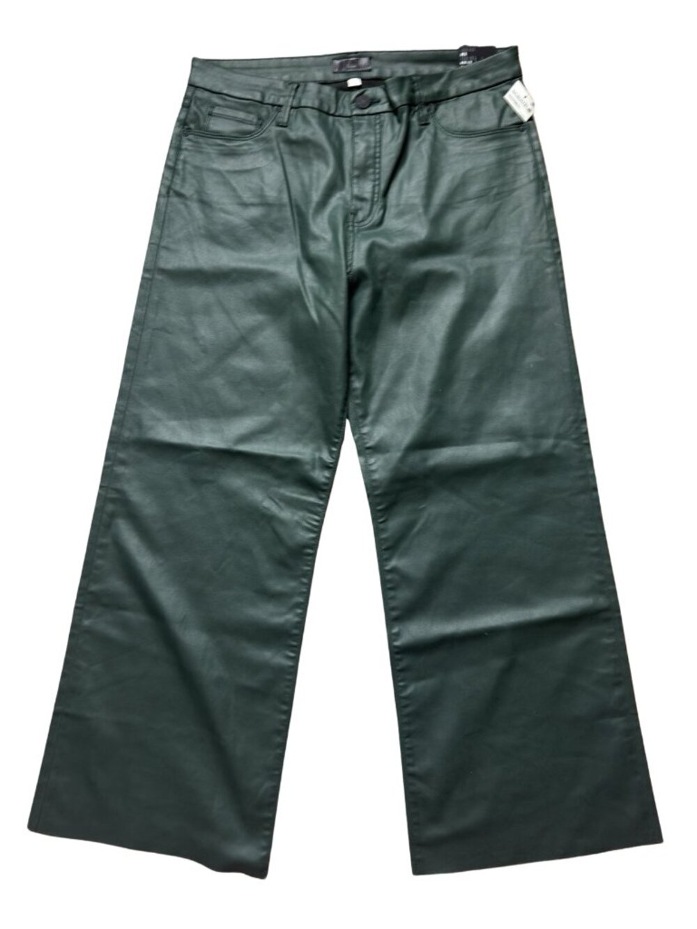Kut From The Kloth Meg High Rise Fab AB Wide Leg Coated Jeans Sz 16 Dark Forest